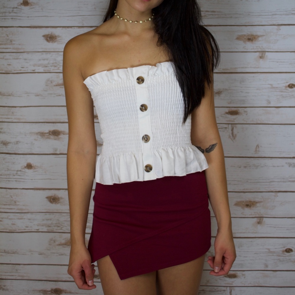 Ivory Smocked Tube Top